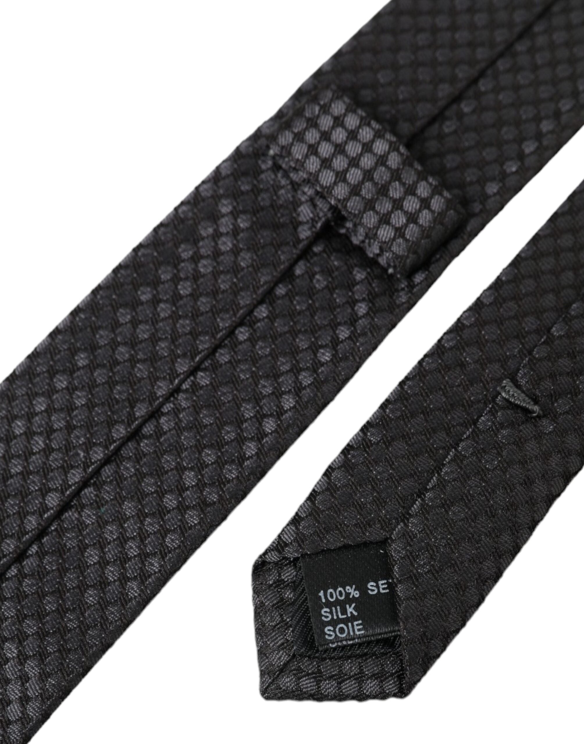 Dolce & Gabbana Black Patterned 100% Silk Adjustable Men Tie - Luksusmuotia Dolce & Gabbana - Tutustu YVES JAVANNI® 