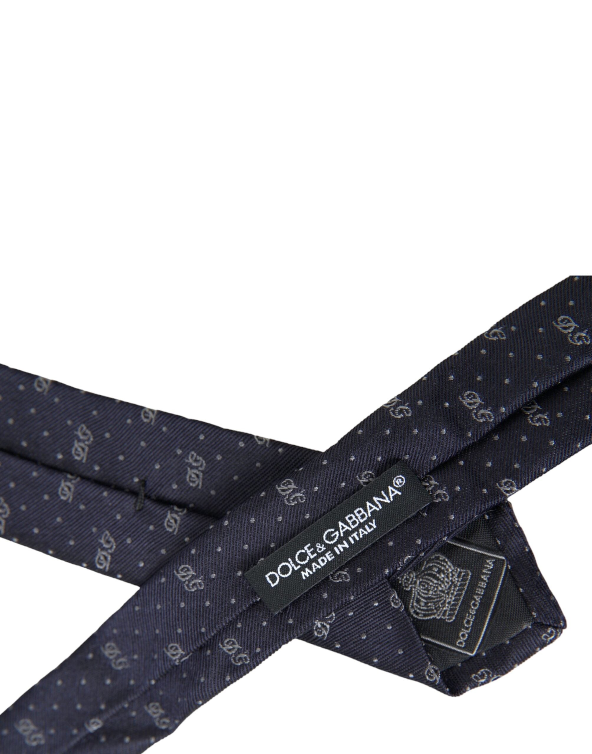 Dolce & Gabbana Blue DG Logo 100% Silk Adjustable Tie - Luksusmuotia Dolce & Gabbana - Tutustu YVES JAVANNI® 