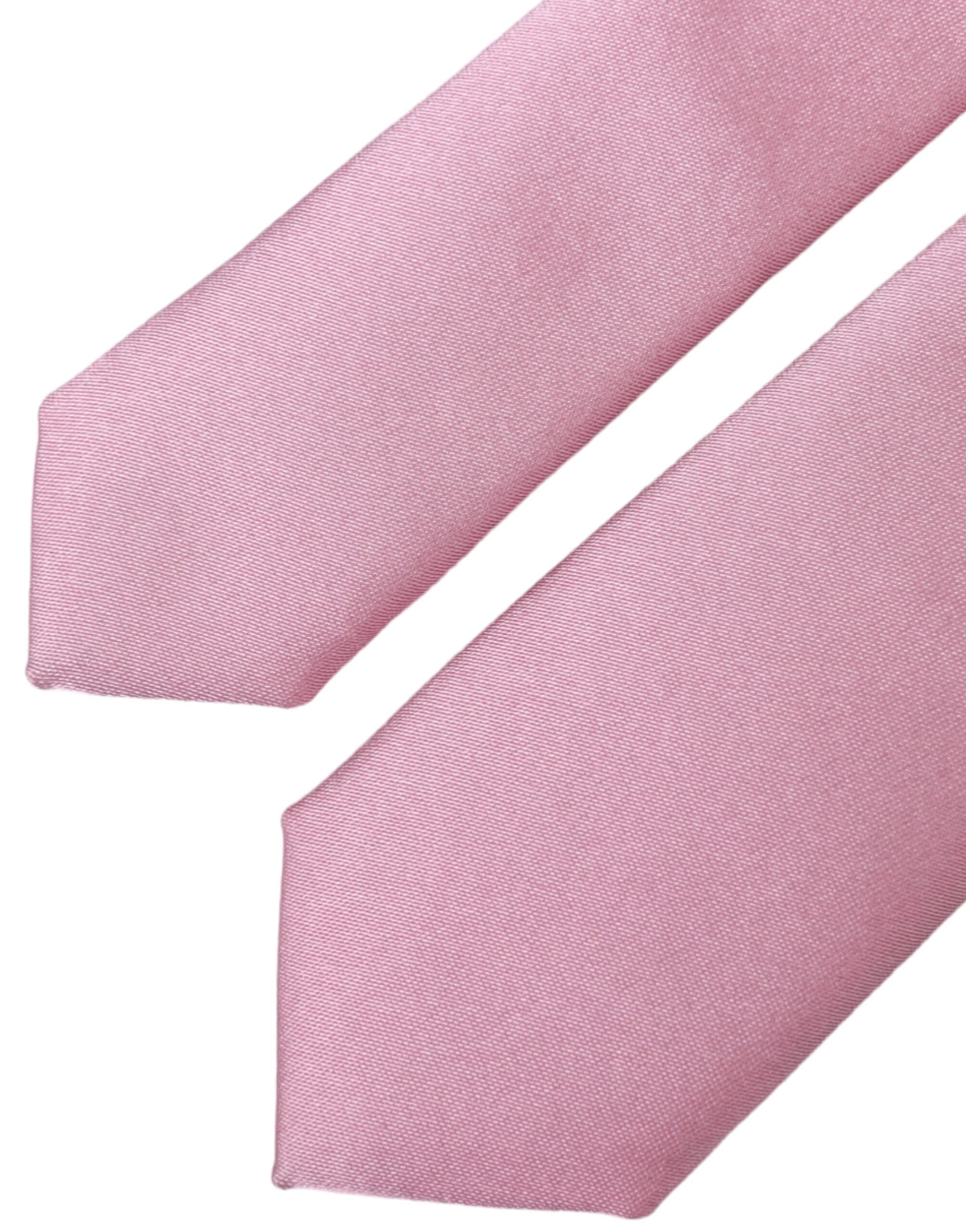 Dolce & Gabbana Pink Solid Silk Adjustable Tie Men - Luksusmuotia Dolce & Gabbana - Tutustu YVES JAVANNI® 