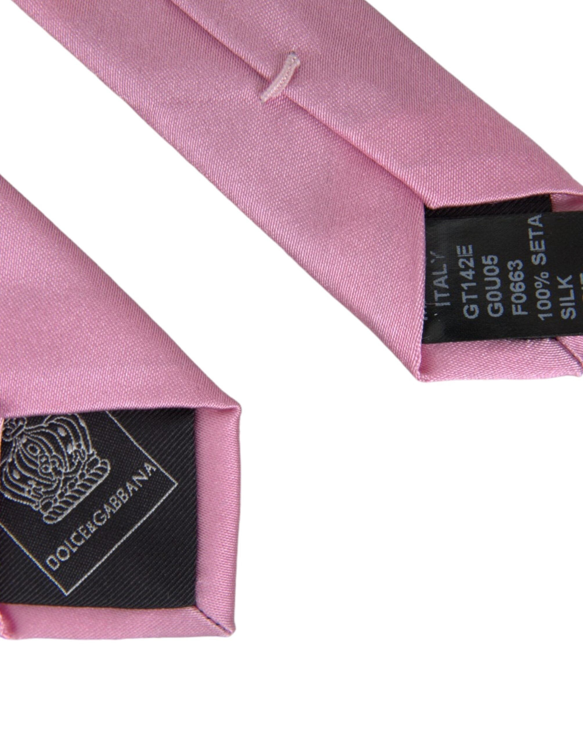 Dolce & Gabbana Pink Solid Silk Adjustable Tie Men - Luksusmuotia Dolce & Gabbana - Tutustu YVES JAVANNI® 