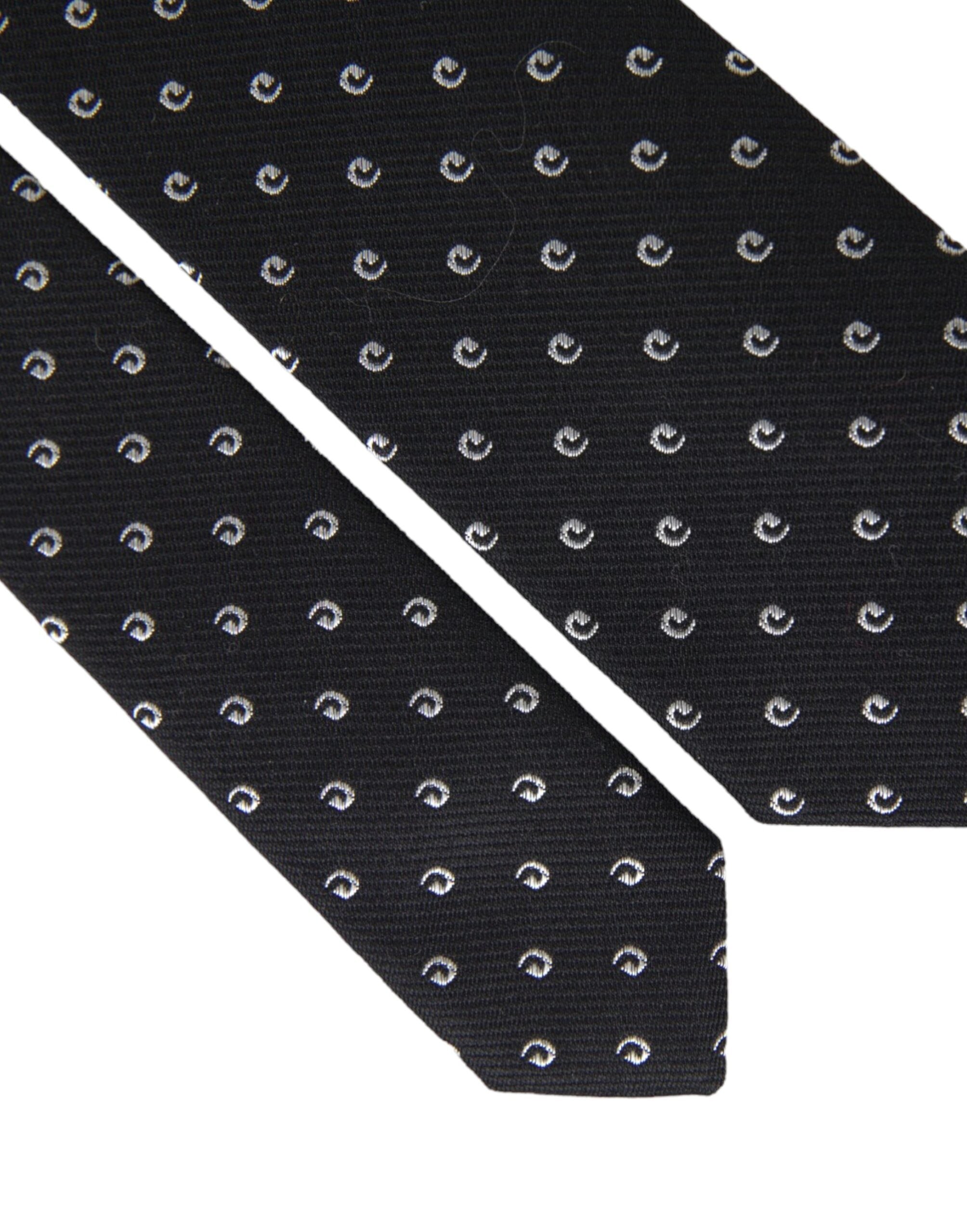 Dolce & Gabbana Black Logo Cotton Blend Adjustable Tie - Luksusmuotia Dolce & Gabbana - Tutustu YVES JAVANNI® 