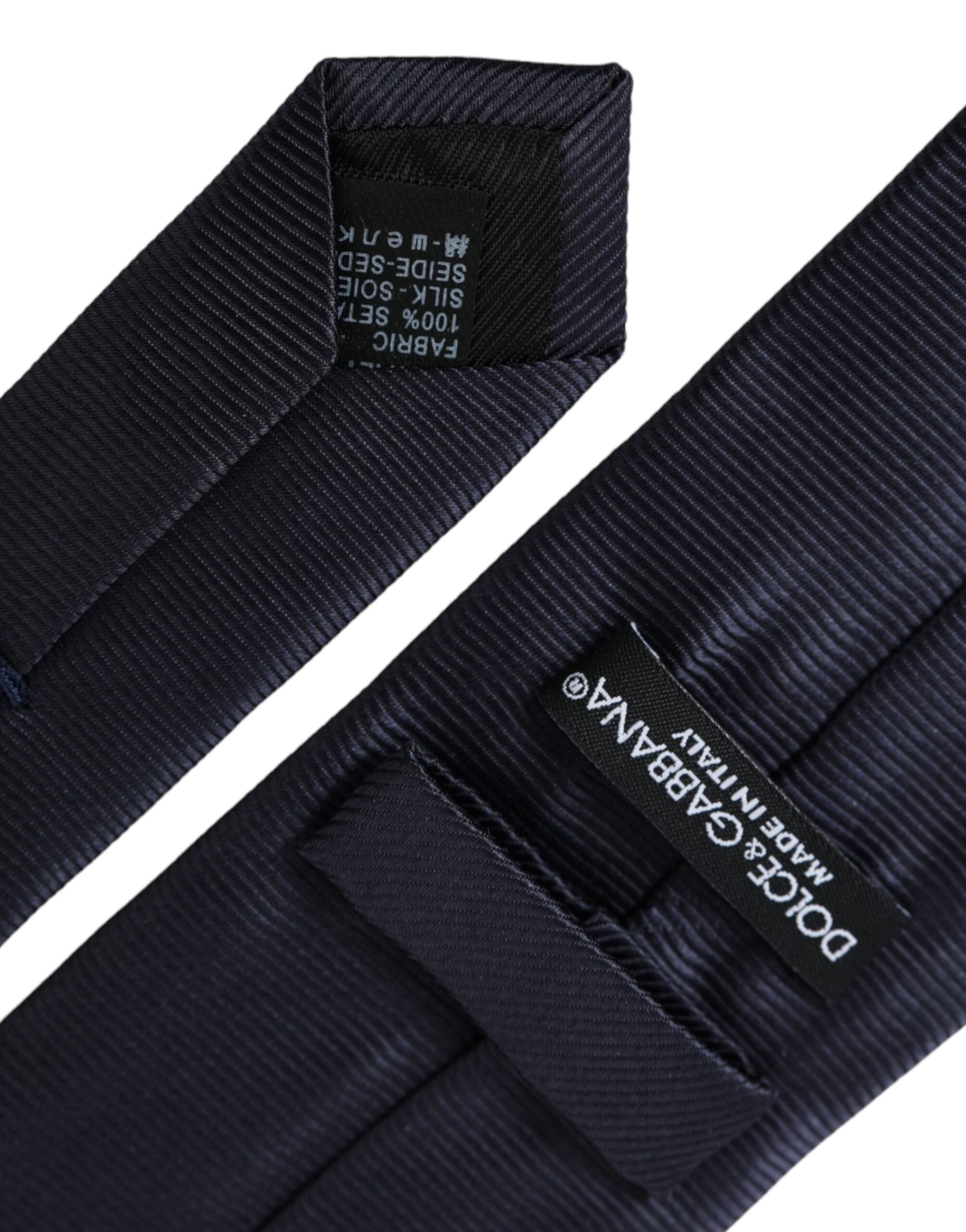 Dolce & Gabbana Blue Solid Silk Adjustable Tie Men - Luksusmuotia Dolce & Gabbana - Tutustu YVES JAVANNI® 