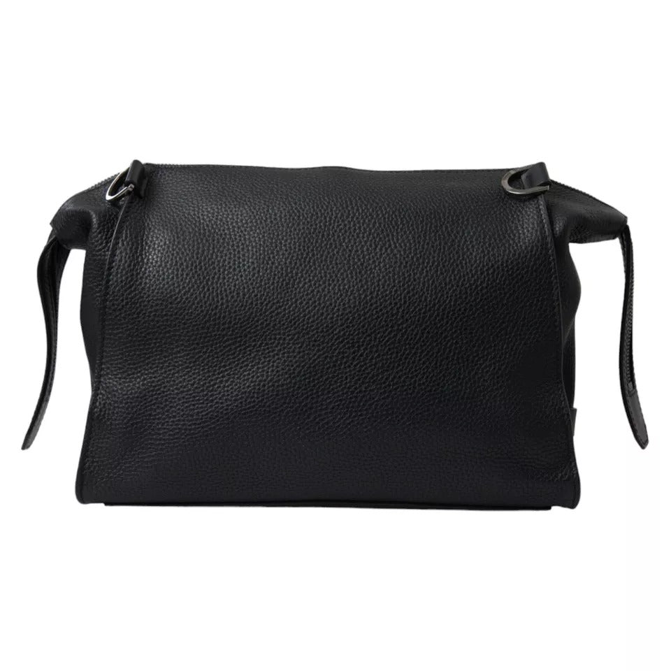 Dolce & Gabbana Black Pebbled Leather Edge Shoulder Strap Men Bag - Luksusmuotia Dolce & Gabbana - Tutustu YVES JAVANNI® 