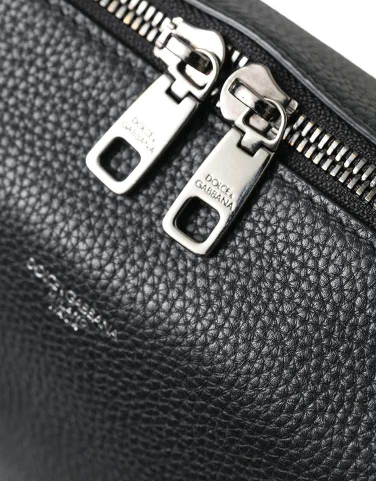 Dolce & Gabbana Black Pebbled Leather Edge Shoulder Strap Men Bag - Luksusmuotia Dolce & Gabbana - Tutustu YVES JAVANNI® 