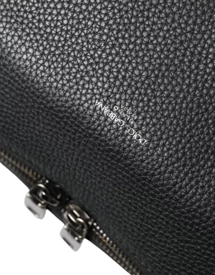 Dolce & Gabbana Black Pebbled Leather Edge Shoulder Strap Men Bag - Luksusmuotia Dolce & Gabbana - Tutustu YVES JAVANNI® 