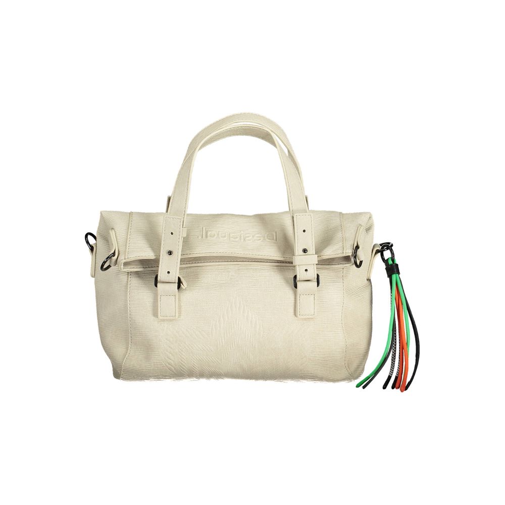 Desigual Chic White Contrasting Detail Handbag - Luksusmuotia Desigual - Tutustu YVES JAVANNI® 