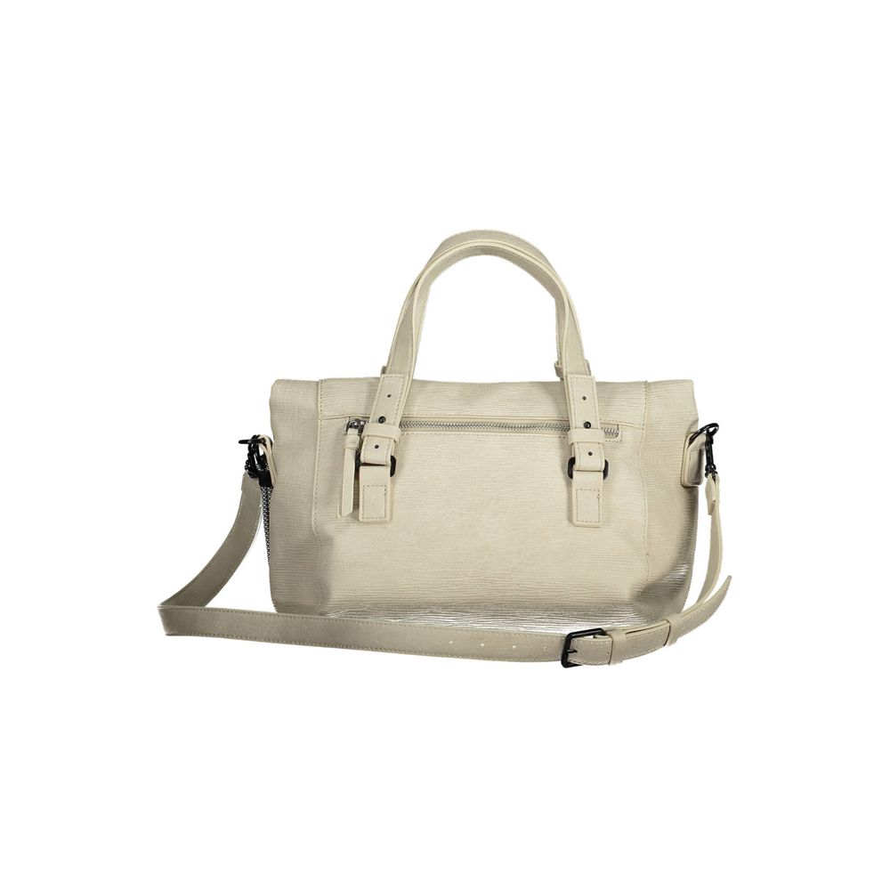 Desigual Chic White Contrasting Detail Handbag - Luksusmuotia Desigual - Tutustu YVES JAVANNI® 