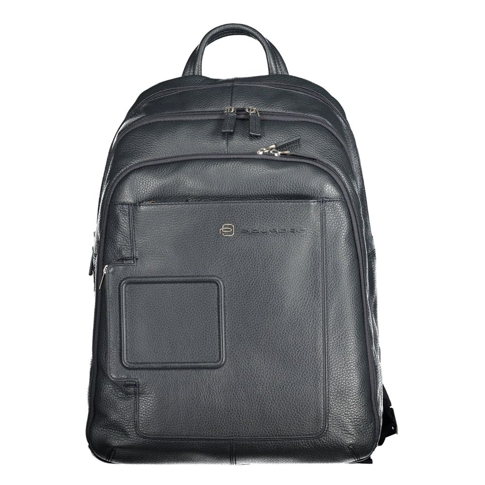 Piquadro Sleek Blue Leather Backpack with Laptop Compartment - Luksusmuotia Piquadro - Tutustu YVES JAVANNI® 