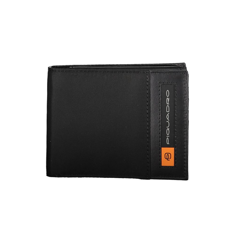 Piquadro Eco-Chic Contrast Detailed Black Wallet - Luxury from Piquadro - Shop at YVES JAVANNI