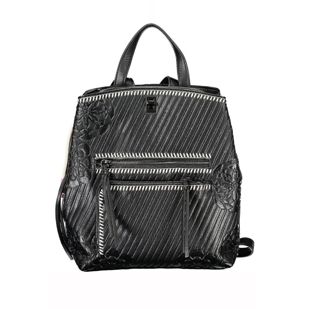 Desigual Chic Black Backpack with Contrast Details - Luksusmuotia Desigual - Tutustu YVES JAVANNI® 