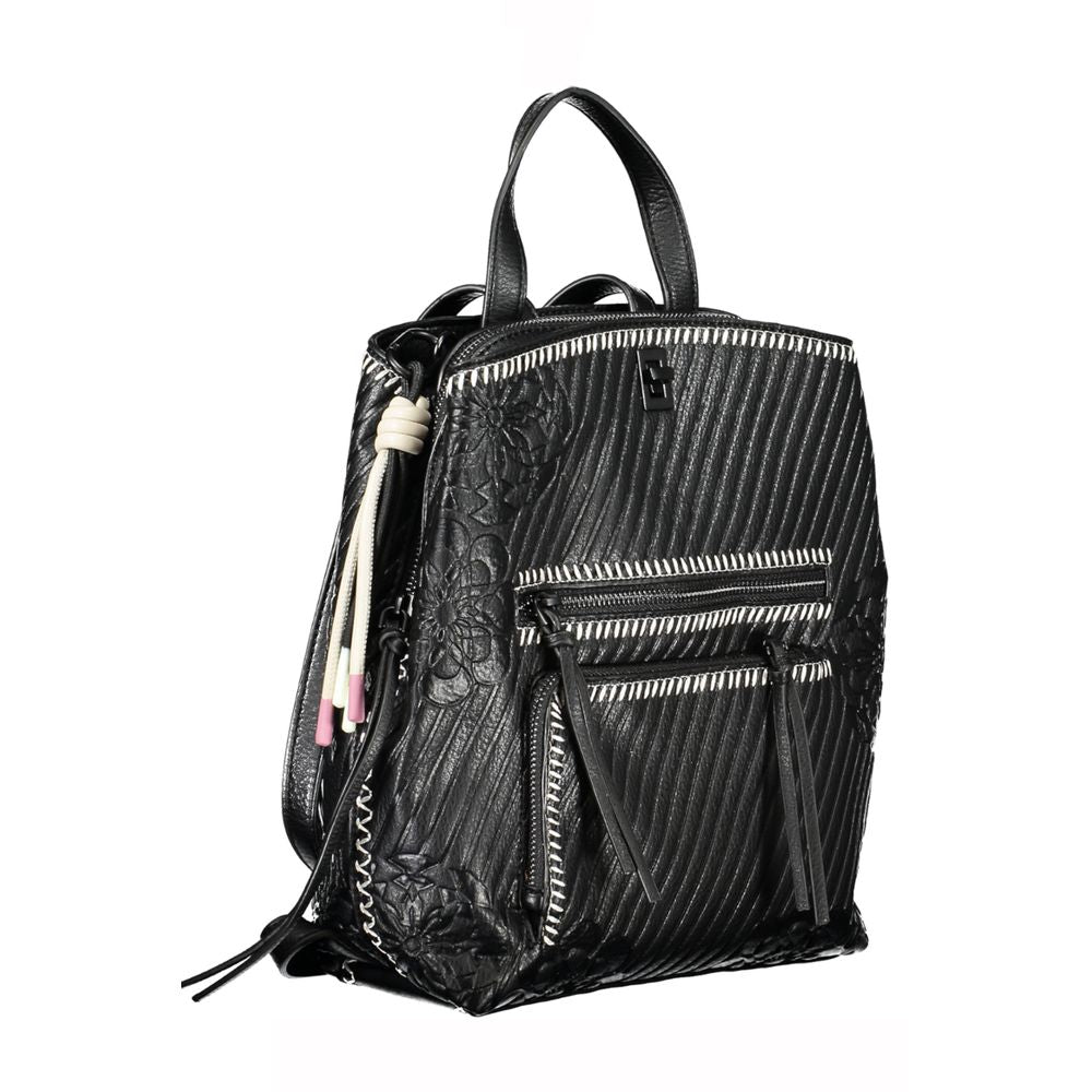 Desigual Chic Black Backpack with Contrast Details - Luksusmuotia Desigual - Tutustu YVES JAVANNI® 