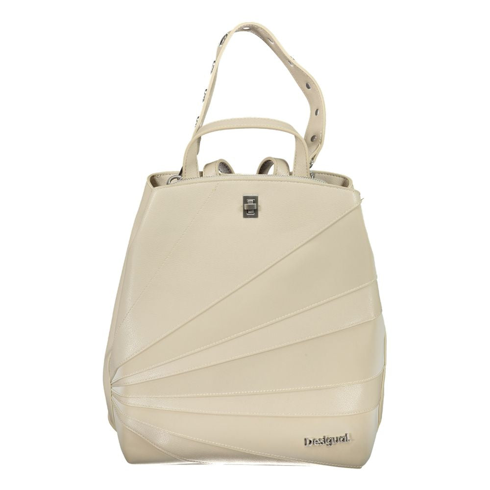 Desigual Beige Polyethylene Backpack - Luksusmuotia Desigual - Tutustu YVES JAVANNI® 