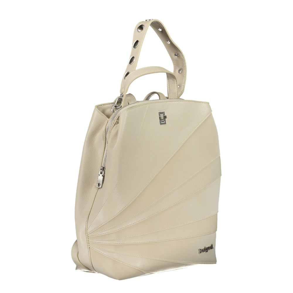 Desigual Beige Polyethylene Backpack - Luksusmuotia Desigual - Tutustu YVES JAVANNI® 