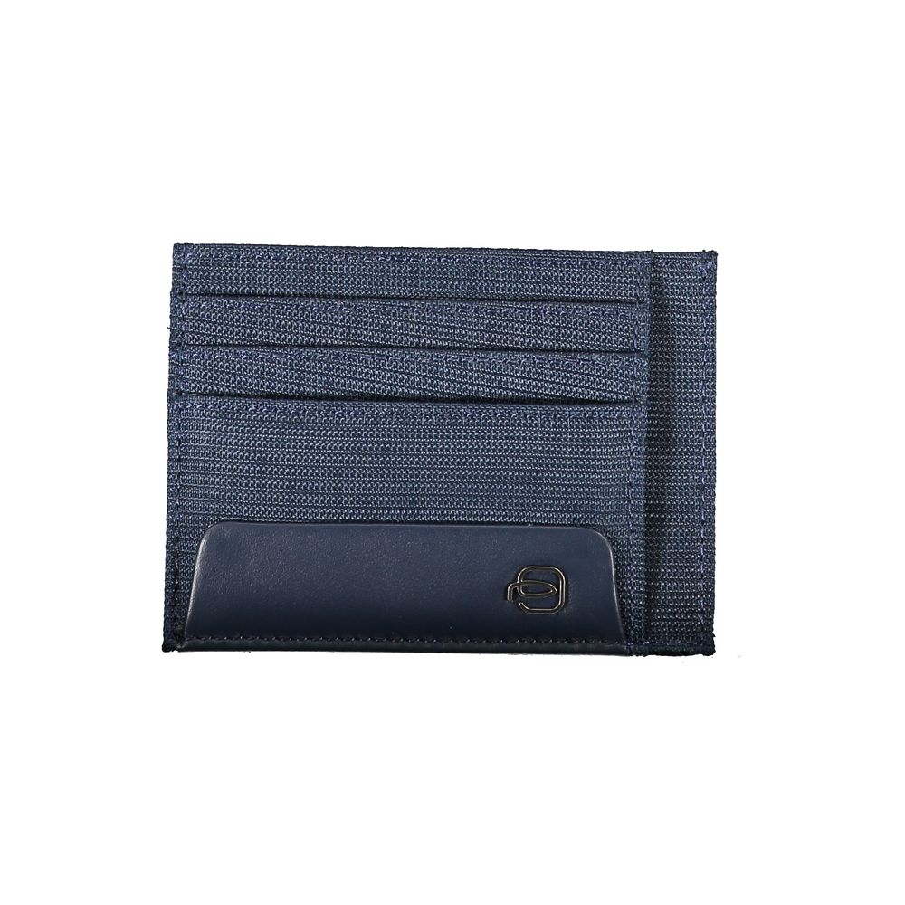 Piquadro Elegant Blue Card Holder with Contrast Details - Luksusmuotia Piquadro - Tutustu YVES JAVANNI® 