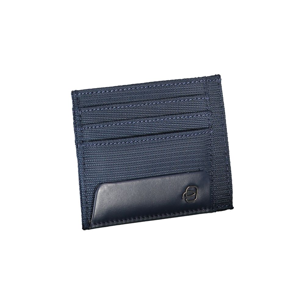 Piquadro Elegant Blue Card Holder with Contrast Details - Luksusmuotia Piquadro - Tutustu YVES JAVANNI® 