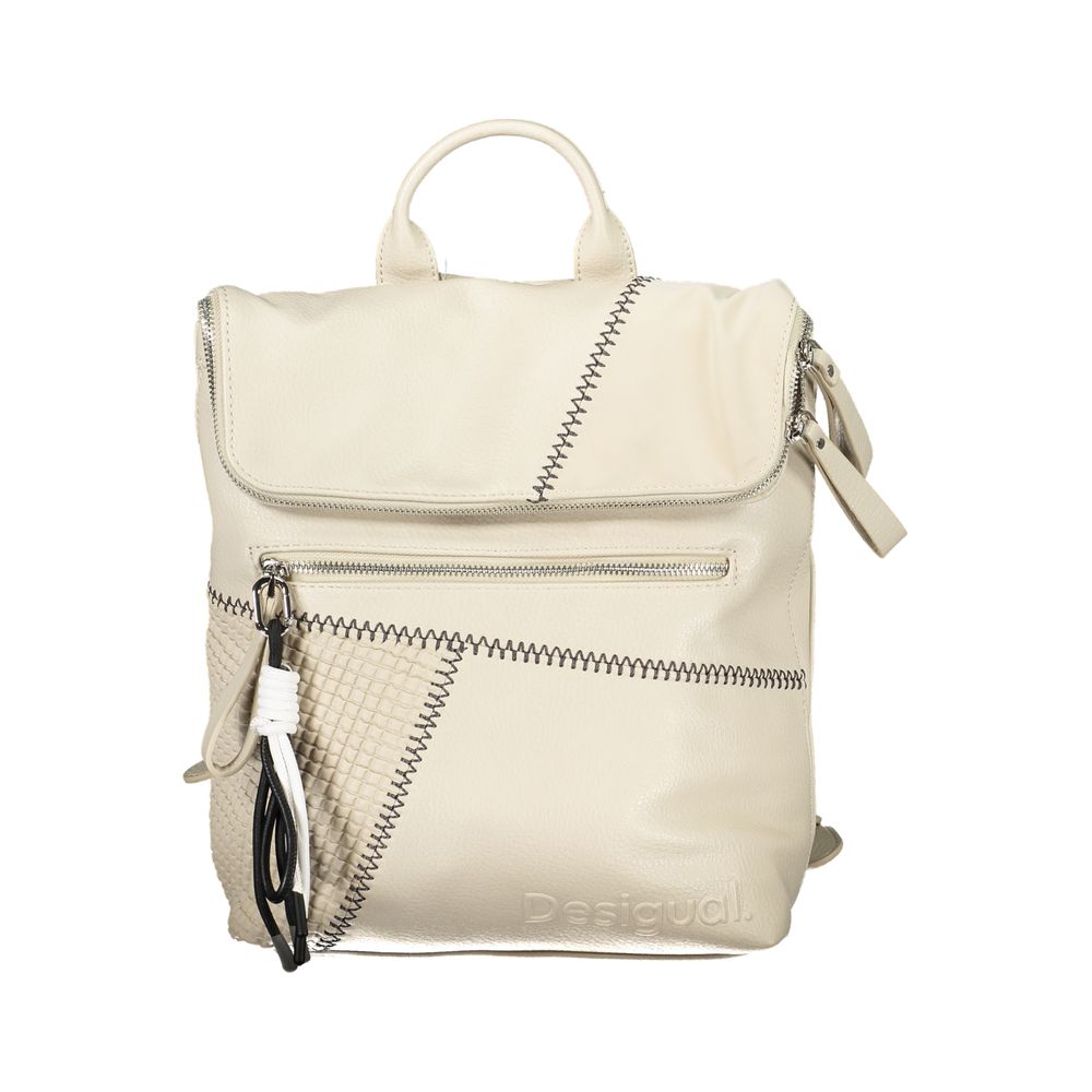 Desigual Beige Chic Backpack with Contrasting Details - Luksusmuotia Desigual - Tutustu YVES JAVANNI® 