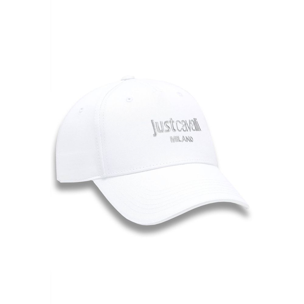 Just Cavalli White Cotton Men Cap - Luksuslaukut ja asusteet Just Cavalli - Tutustu YVES JAVANNI® 