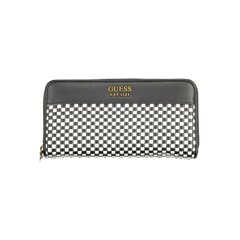 Guess Jeans Sleek Black Polyethylene Wallet with Contrasting Details - Luksusmuotia Guess Jeans - Tutustu YVES JAVANNI® 