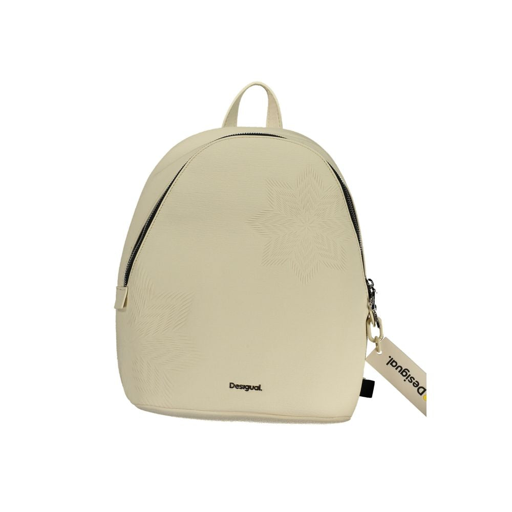 Desigual Chic White Contrast Detail Backpack - Luksusmuotia Desigual - Tutustu YVES JAVANNI® 