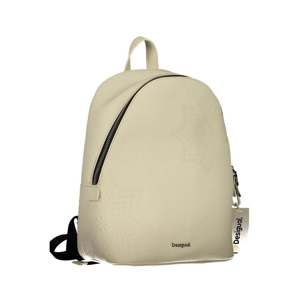 Desigual Chic White Contrast Detail Backpack - Luksusmuotia Desigual - Tutustu YVES JAVANNI® 