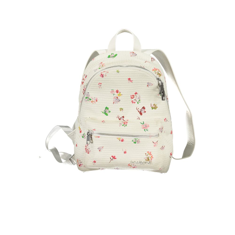 Desigual White Polyethylene Backpack - Luksusmuotia Desigual - Tutustu YVES JAVANNI® 