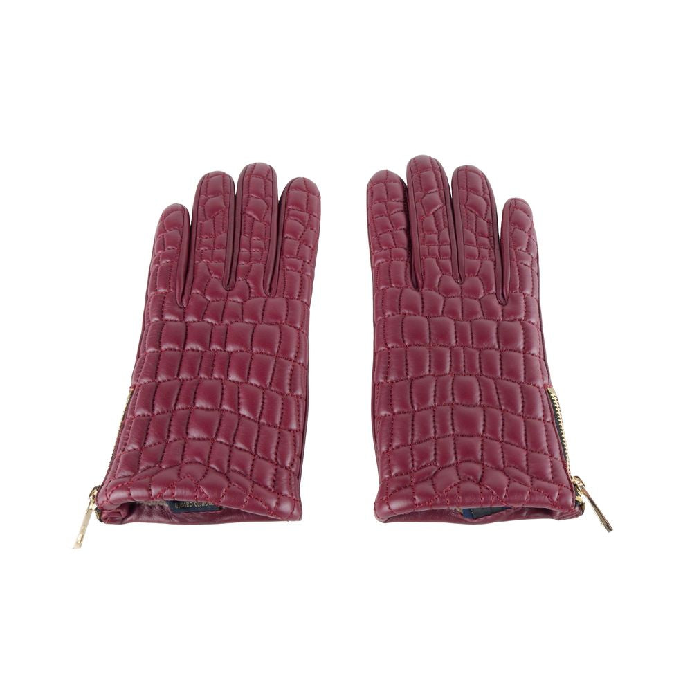 Cavalli Class Elegant Burgundy Lambskin Gloves - Luksuslaukut ja asusteet Cavalli Class - Tutustu YVES JAVANNI® 