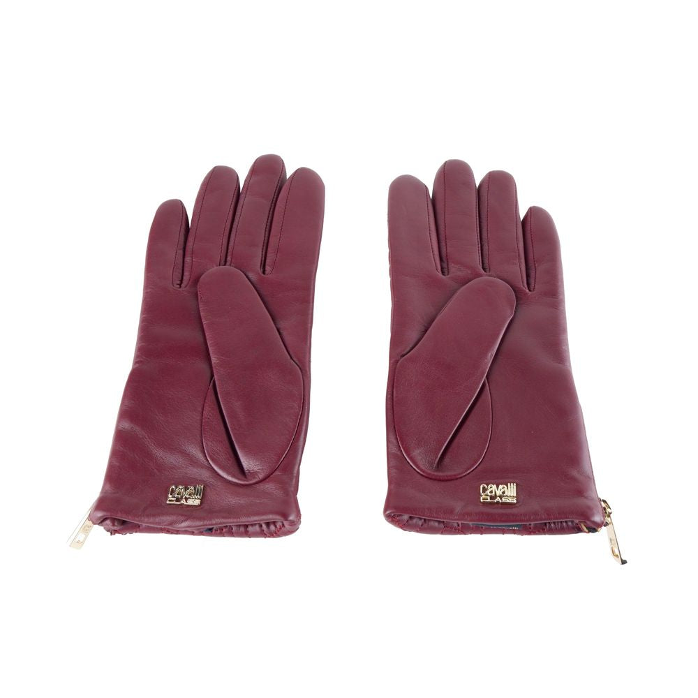 Cavalli Class Elegant Burgundy Lambskin Gloves - Luksuslaukut ja asusteet Cavalli Class - Tutustu YVES JAVANNI® 