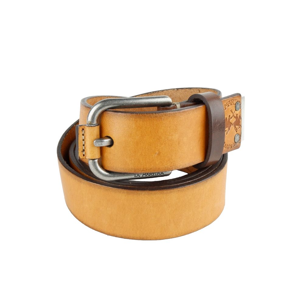 La Martina Chic Unisex Leather Belt in Vibrant Yellow - Luksusmuotia La Martina - Tutustu YVES JAVANNI® 