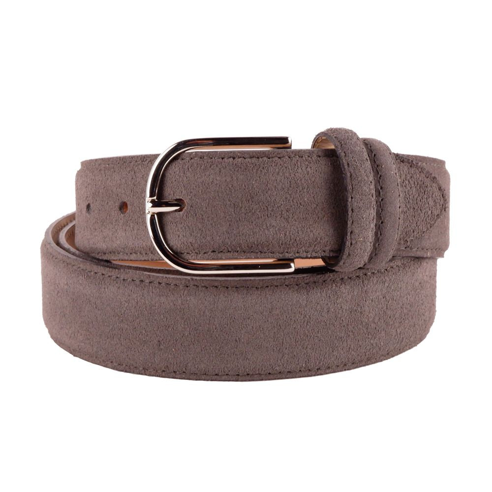 Made in Italy Elegant Gray Suede Calfskin Belt - Luksusmuotia Made in Italy - Tutustu YVES JAVANNI® 