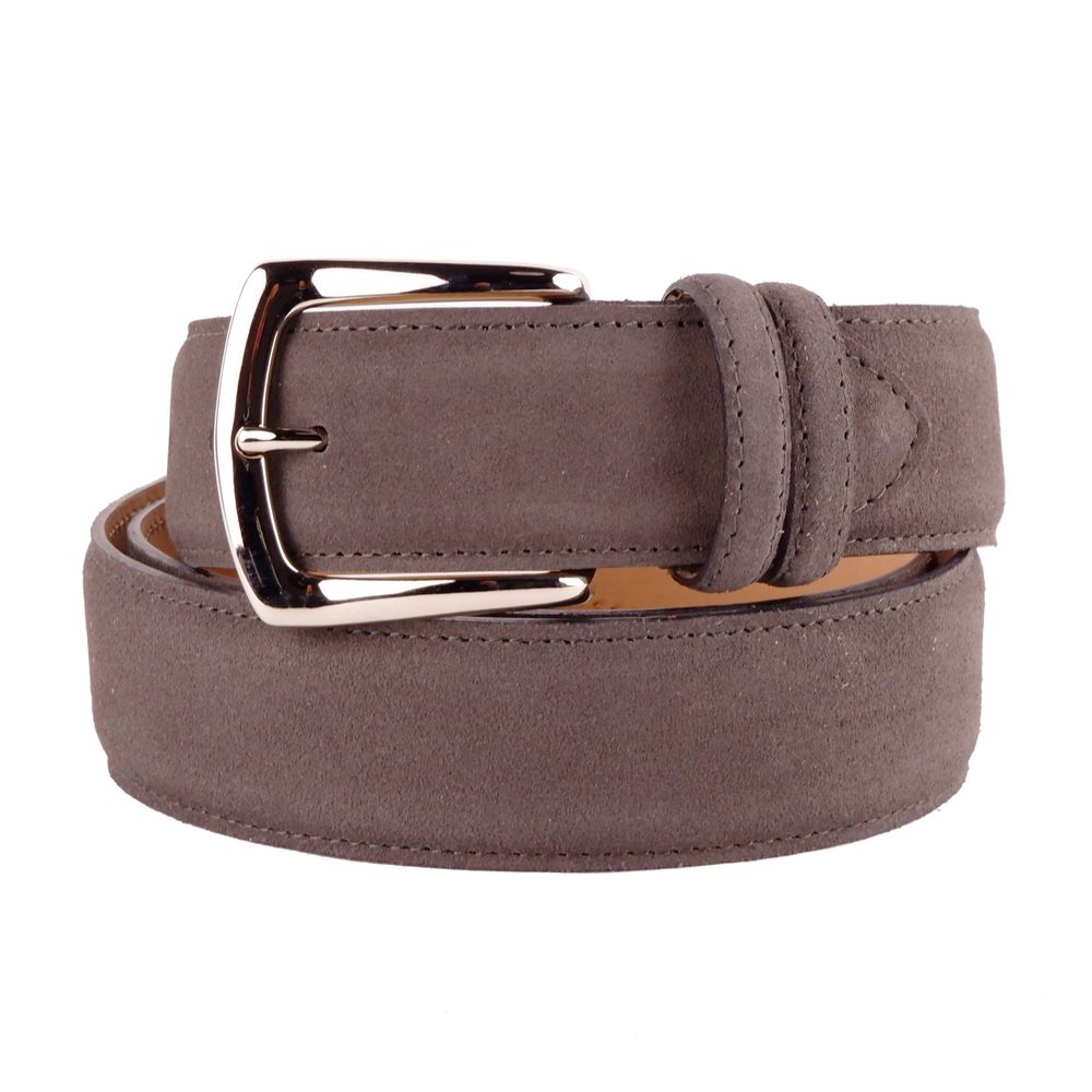 Made in Italy Elegant Grey Suede Calfskin Belt - Luksusmuotia Made in Italy - Tutustu YVES JAVANNI® 