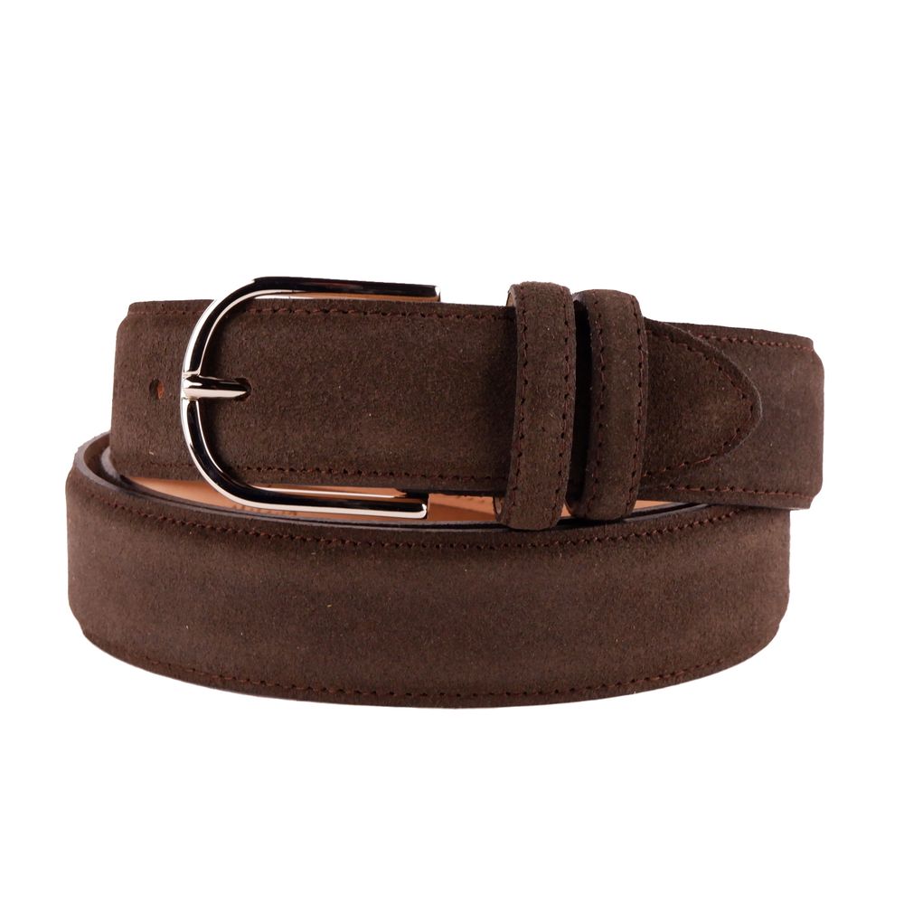 Made in Italy Elegant Brown Suede Calfskin Belt - Luksusmuotia Made in Italy - Tutustu YVES JAVANNI® 