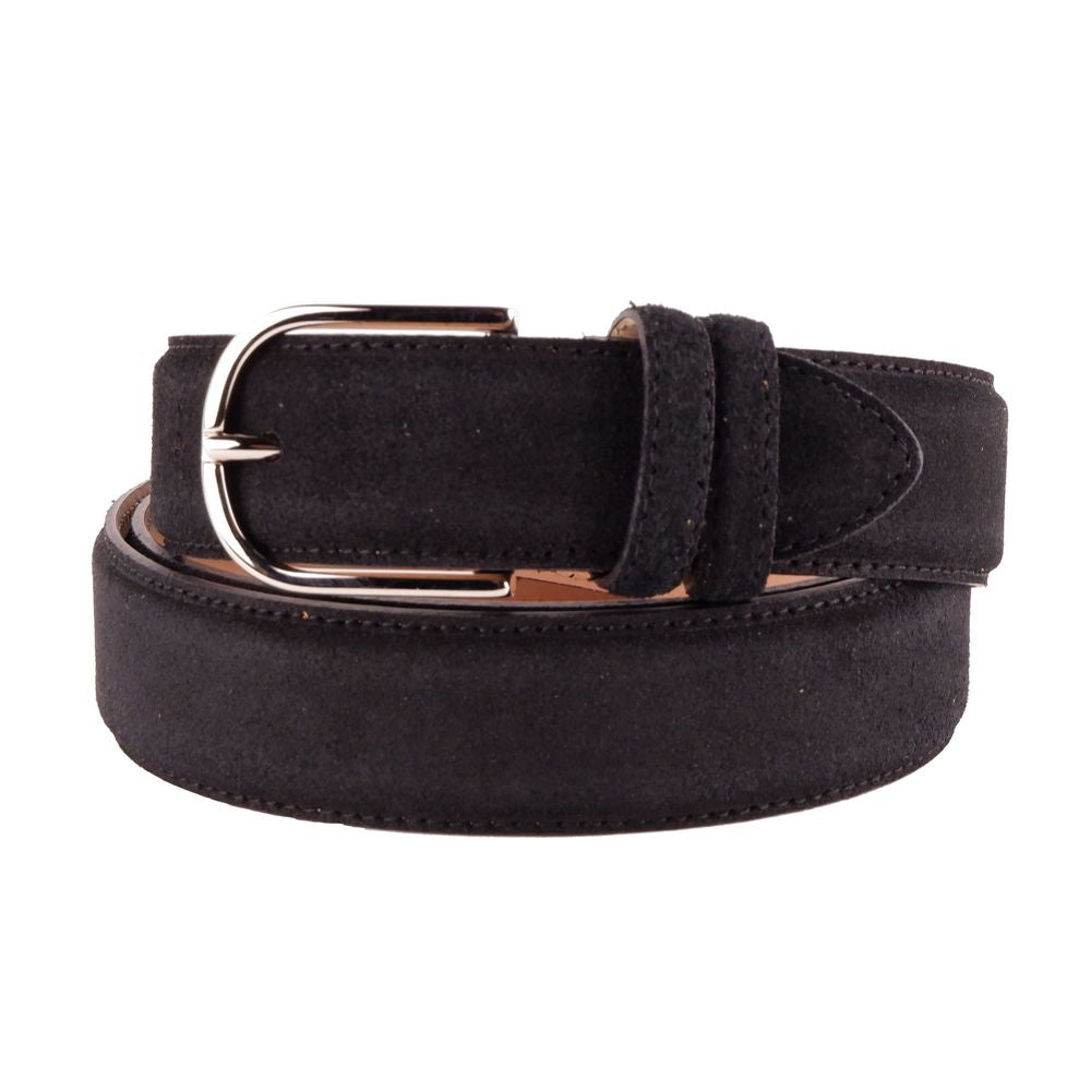 Made in Italy Elegant Black Suede Calfskin Belt - Luksusmuotia Made in Italy - Tutustu YVES JAVANNI® 