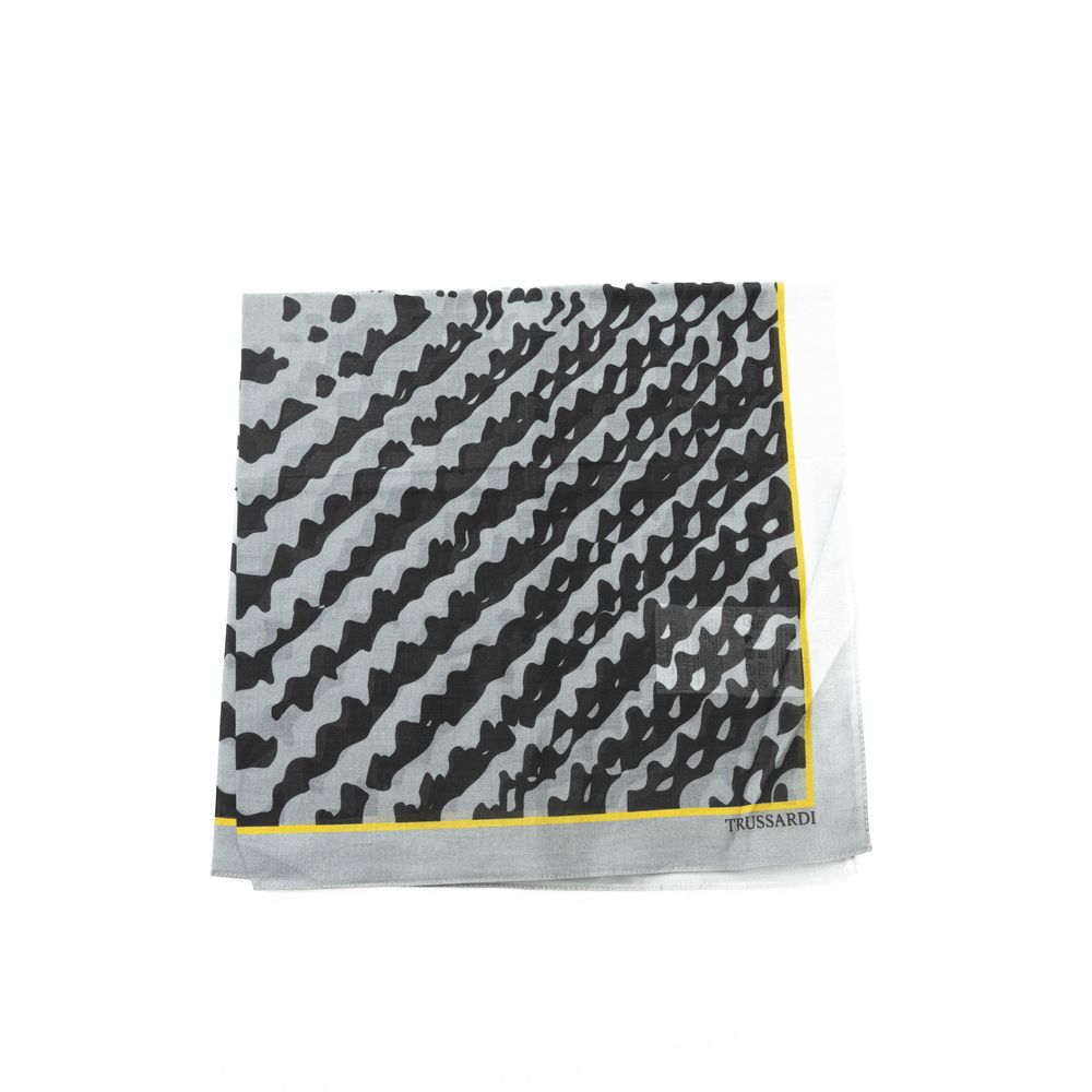 Trussardi Gray Cotton Men Scarf - Luksusmuotia Trussardi - Tutustu YVES JAVANNI® 