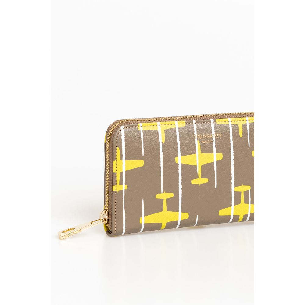 Trussardi Beige Leather Women Wallet - Luksusmuotia Trussardi - Tutustu YVES JAVANNI® 