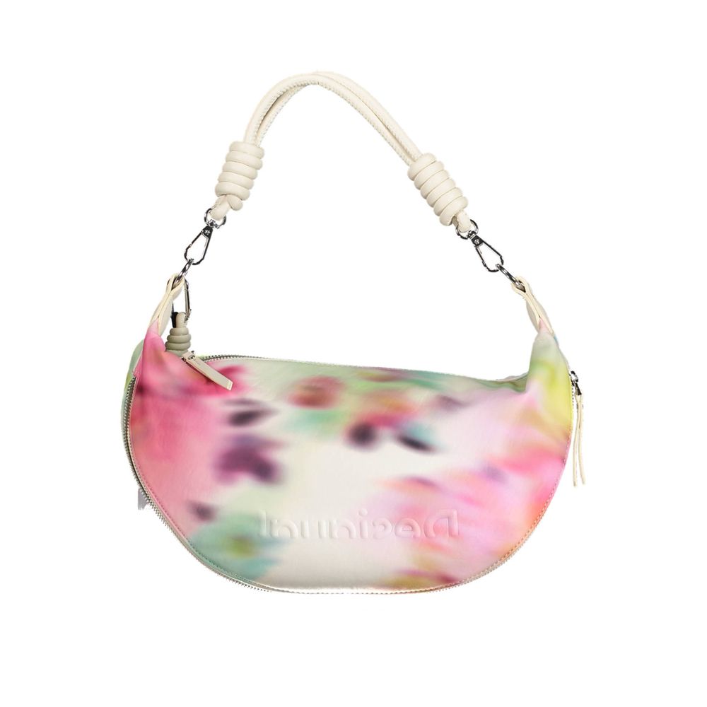 Desigual Chic White Expandable Handbag with Contrasting Accents - Luksusmuotia Desigual - Tutustu YVES JAVANNI® 