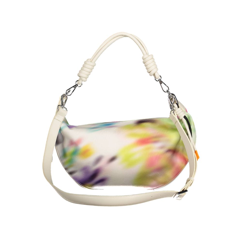 Desigual Chic White Expandable Handbag with Contrasting Accents - Luksusmuotia Desigual - Tutustu YVES JAVANNI® 