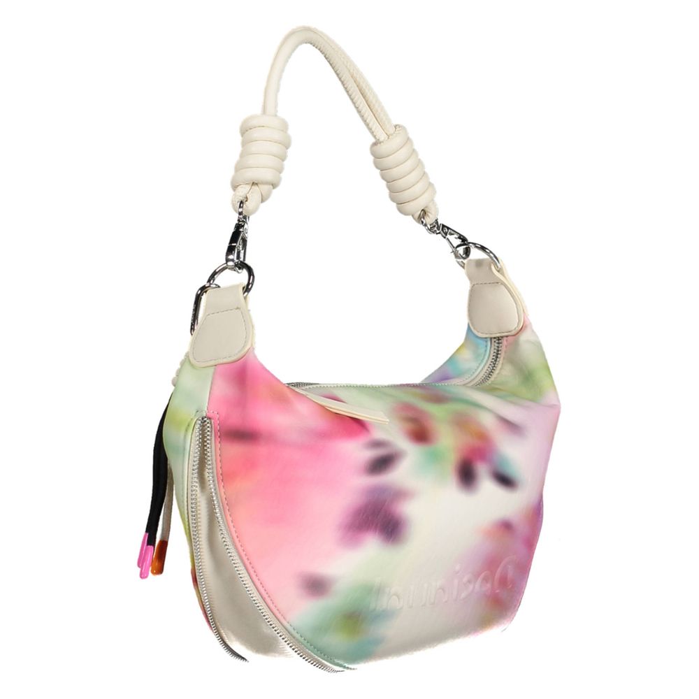 Desigual Chic White Expandable Handbag with Contrasting Accents - Luksusmuotia Desigual - Tutustu YVES JAVANNI® 