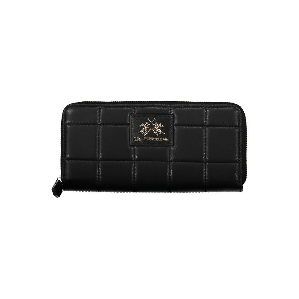 La Martina Sleek Black Polyurethane Wallet - Luksusmuotia La Martina - Tutustu YVES JAVANNI® 