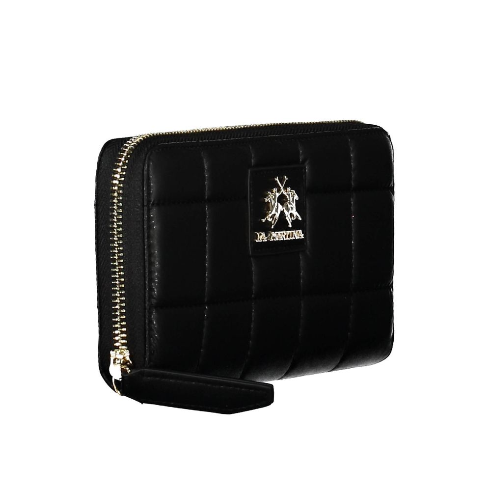 La Martina Sleek Black Polyurethane Wallet - Luksusmuotia La Martina - Tutustu YVES JAVANNI® 