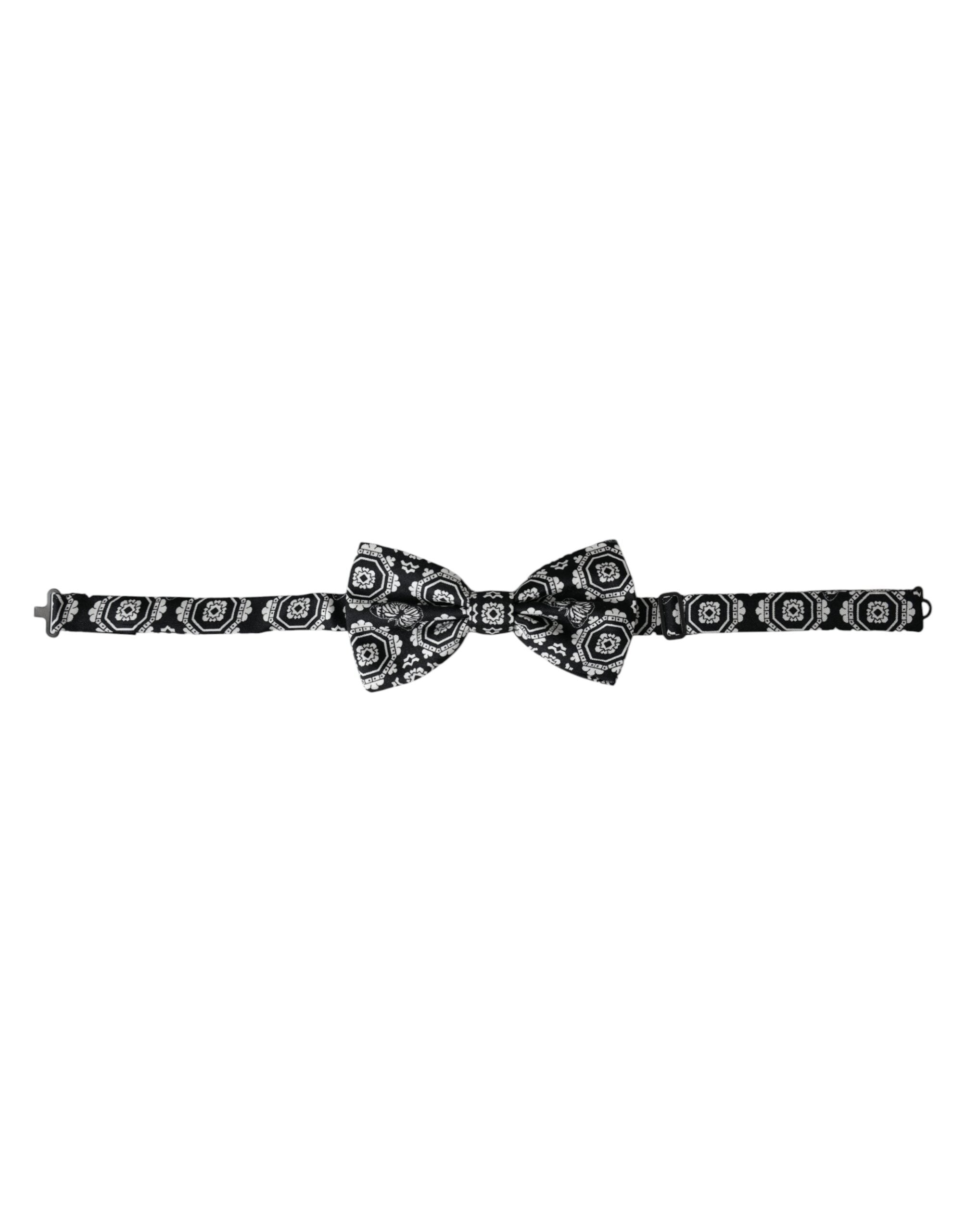 Dolce & Gabbana Black White Printed Adjustable Neck Men Bow Tie - Luksuslaukut ja asusteet Dolce & Gabbana - Tutustu YVES JAVANNI® 