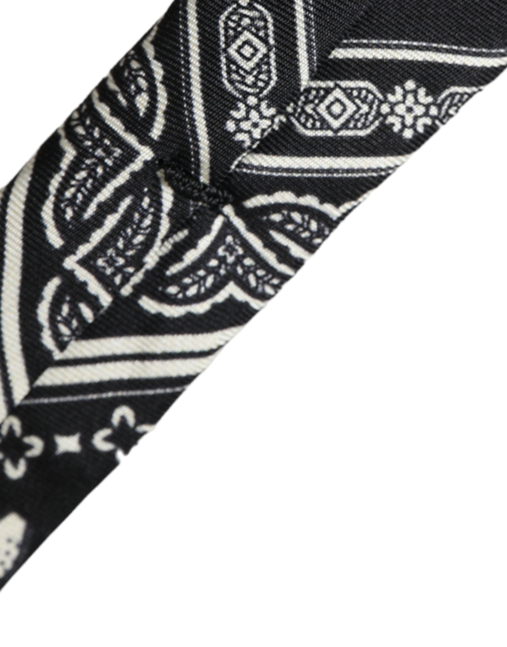 Dolce & Gabbana Black Patterned 100%Silk Adjustable Tie - Luksuslaukut ja asusteet Dolce & Gabbana - Tutustu YVES JAVANNI® 