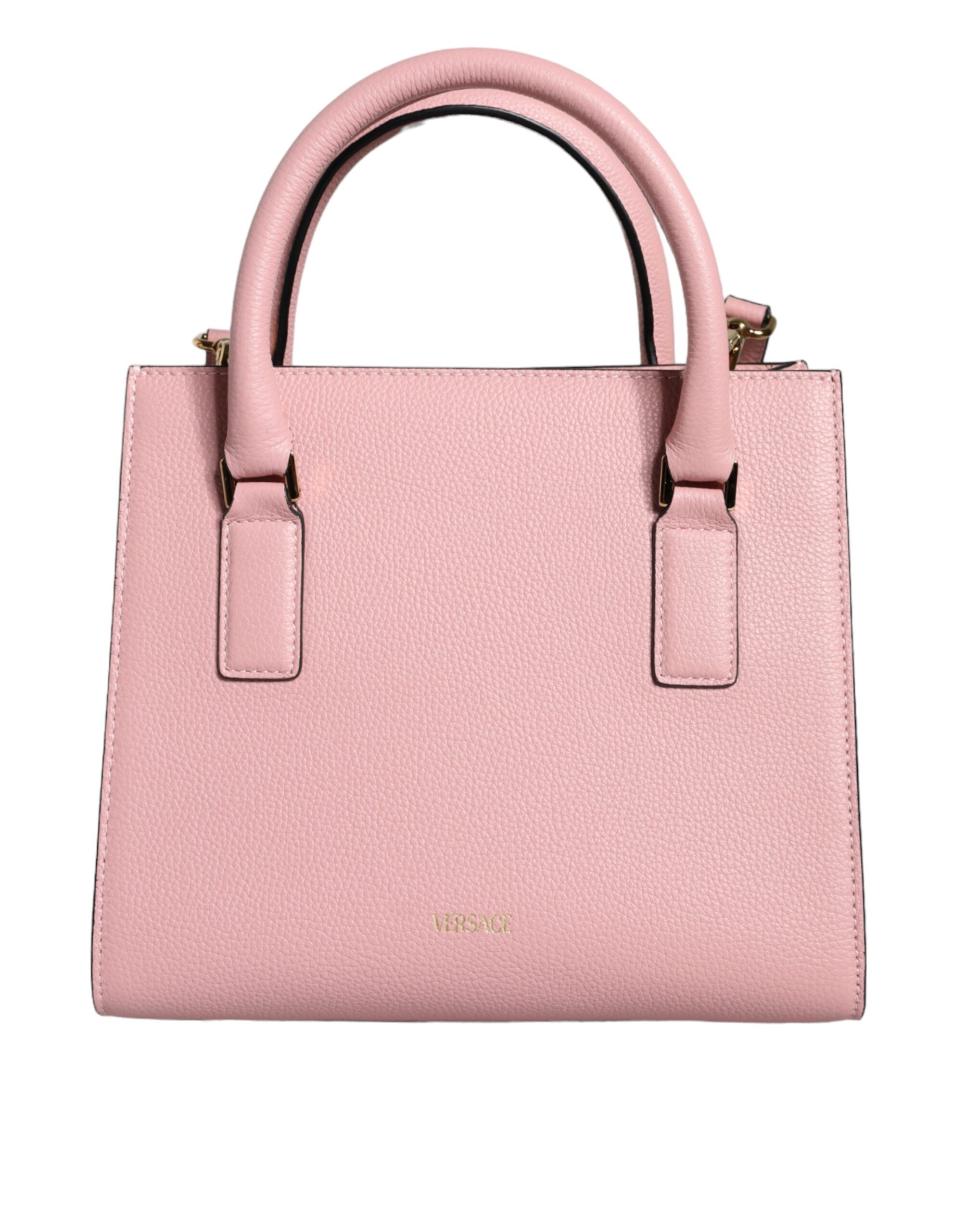 Versace Pink Small Top Handle Grainy Calf Leather Crossbody Bag - Luksuslaukut ja asusteet Versace - Tutustu YVES JAVANNI® 