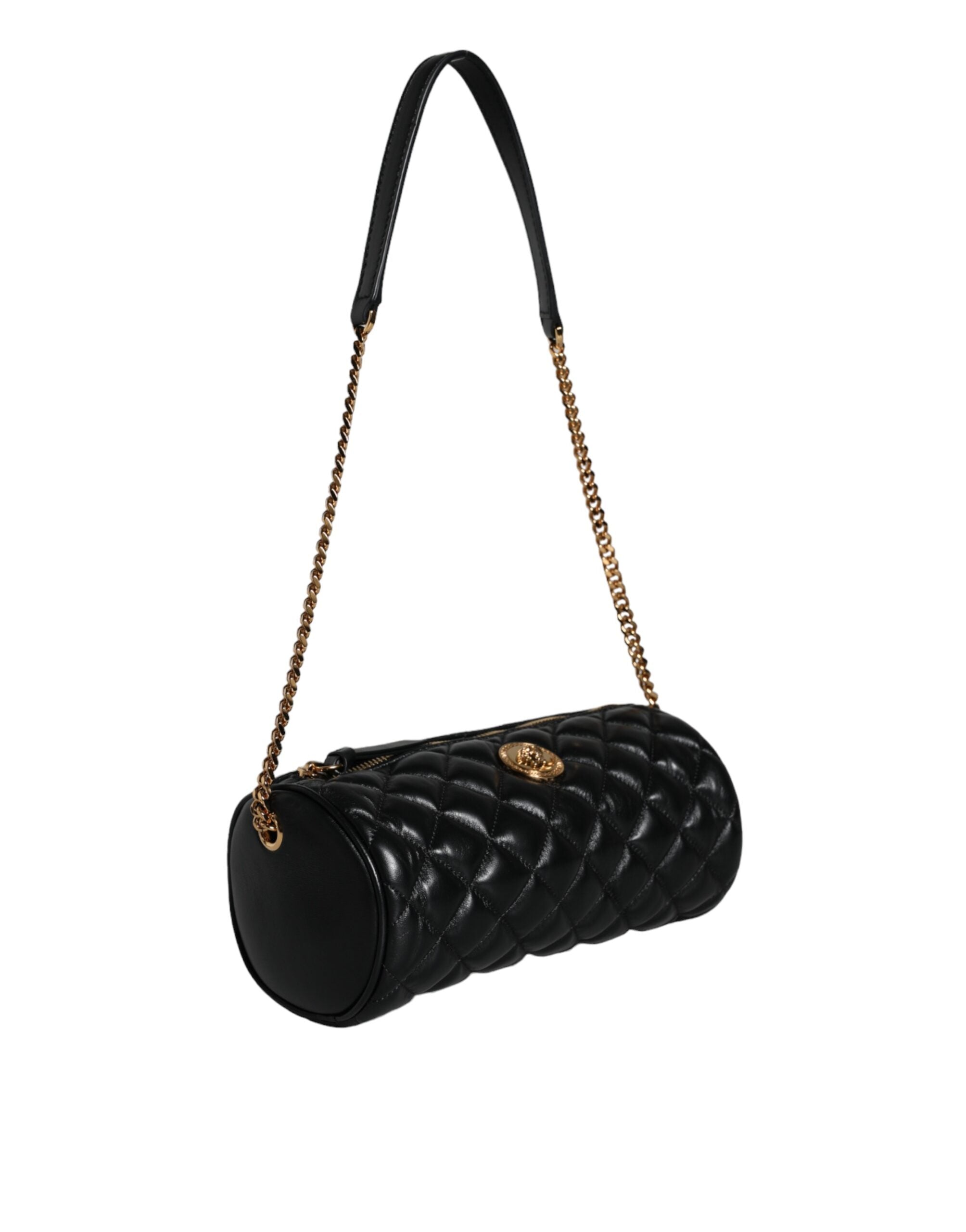 Versace Black Mini Quilted Lambskin Leather Crossbody Sling Bag - Luksuslaukut ja asusteet Versace - Tutustu YVES JAVANNI® 