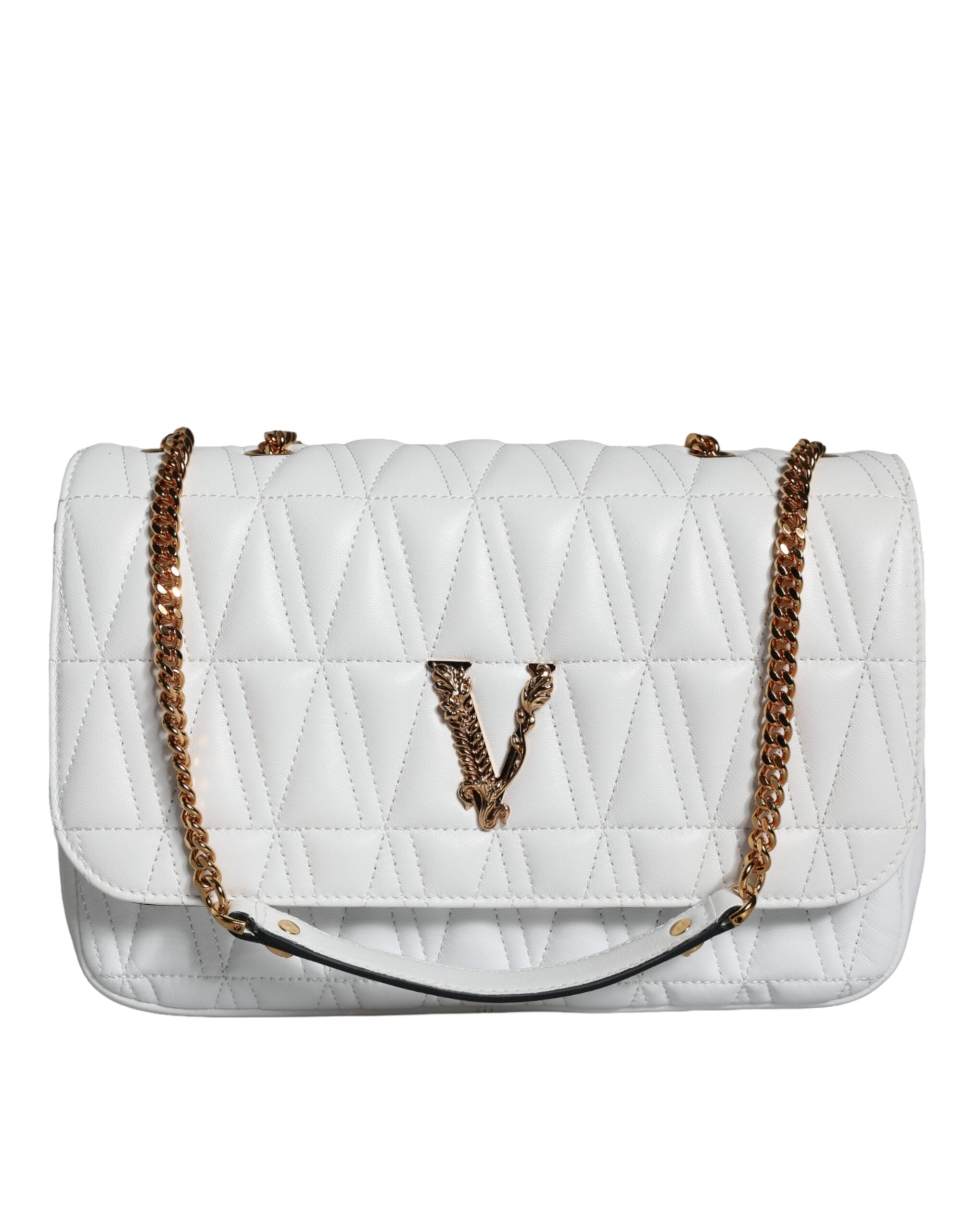 Versace White Mini Nappa Leather Crossbody Shoulder Bag - Luksuslaukut ja asusteet Versace - Tutustu YVES JAVANNI® 