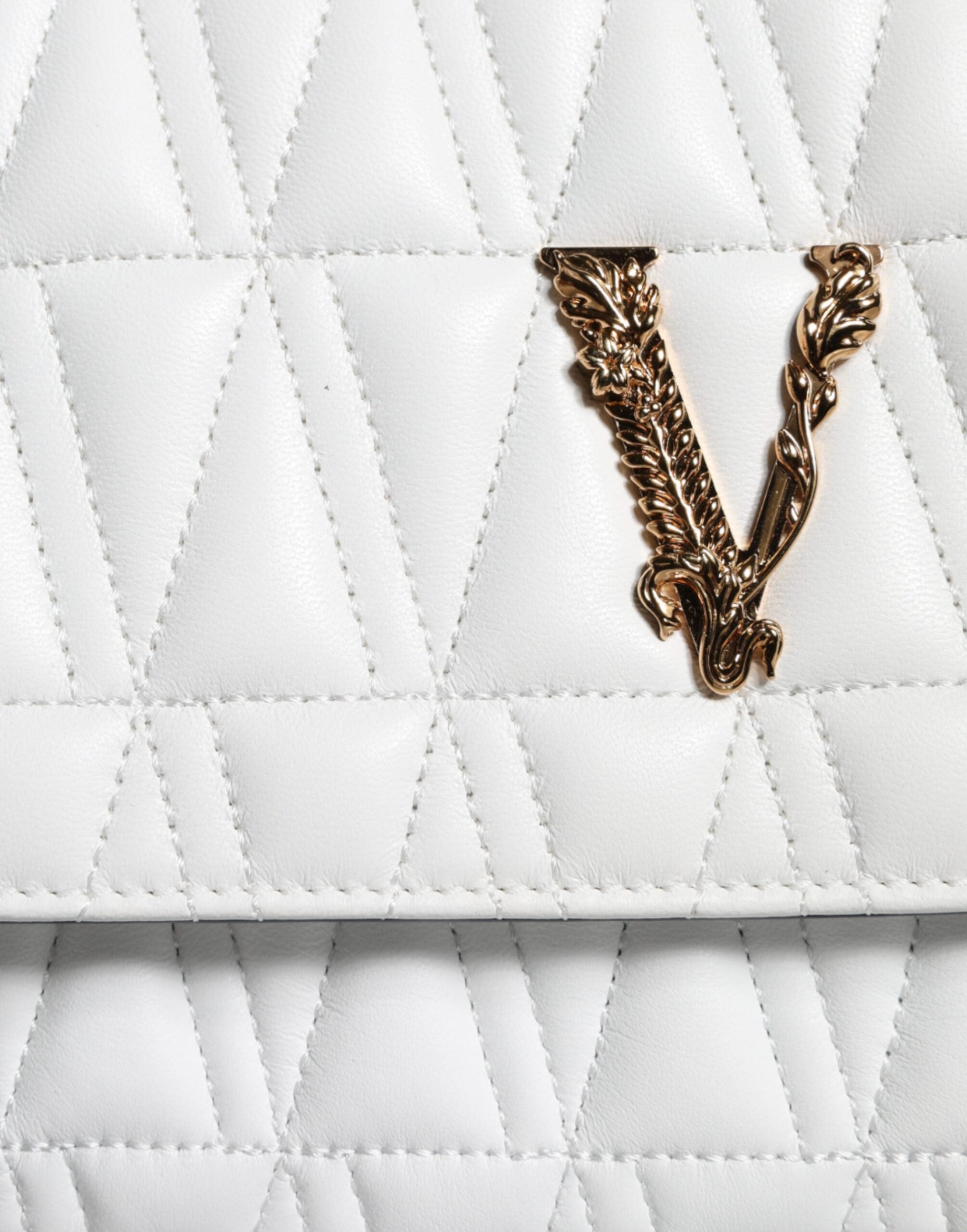 Versace White Mini Nappa Leather Crossbody Shoulder Bag - Luksuslaukut ja asusteet Versace - Tutustu YVES JAVANNI® 