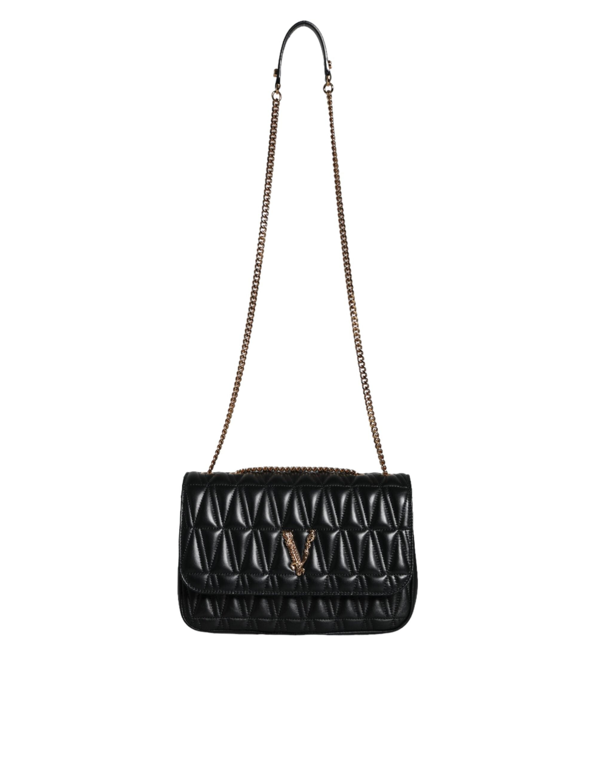 Versace Black Mini Nappa Leather Crossbody Shoulder Bag - Luksuslaukut ja asusteet Versace - Tutustu YVES JAVANNI® 