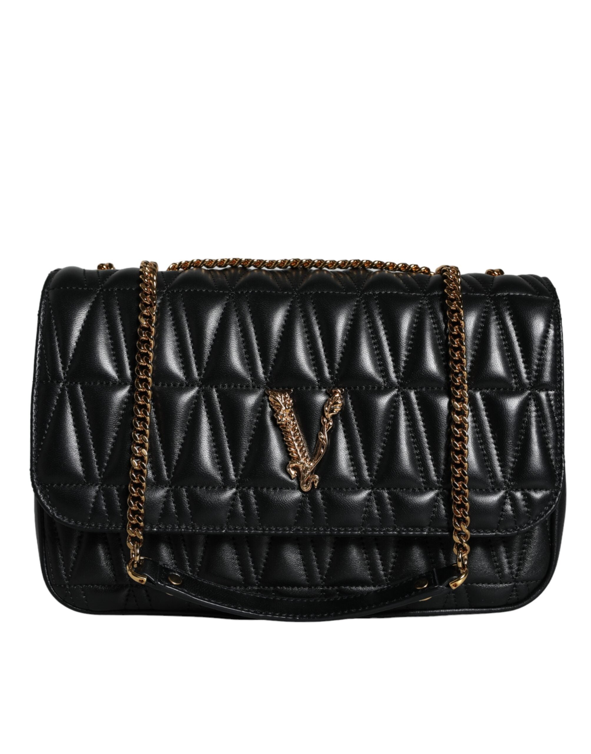 Versace Black Mini Nappa Leather Crossbody Shoulder Bag - Luksuslaukut ja asusteet Versace - Tutustu YVES JAVANNI® 