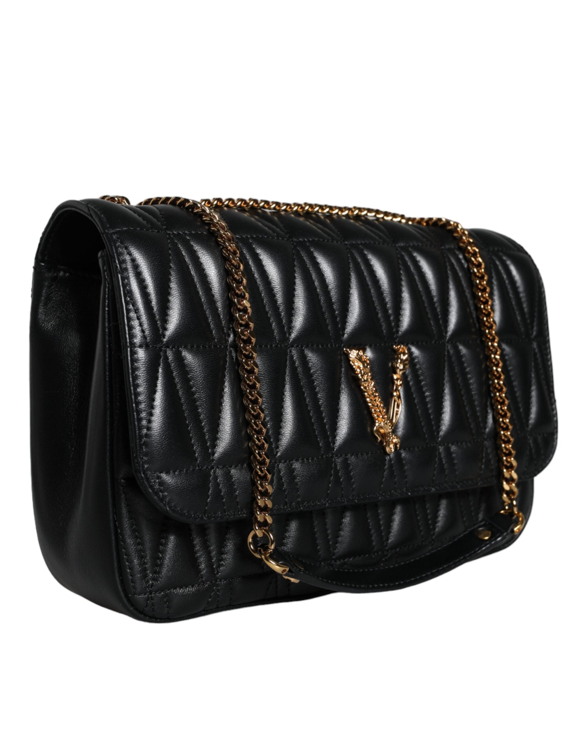 Versace Black Mini Nappa Leather Crossbody Shoulder Bag - Luksuslaukut ja asusteet Versace - Tutustu YVES JAVANNI® 