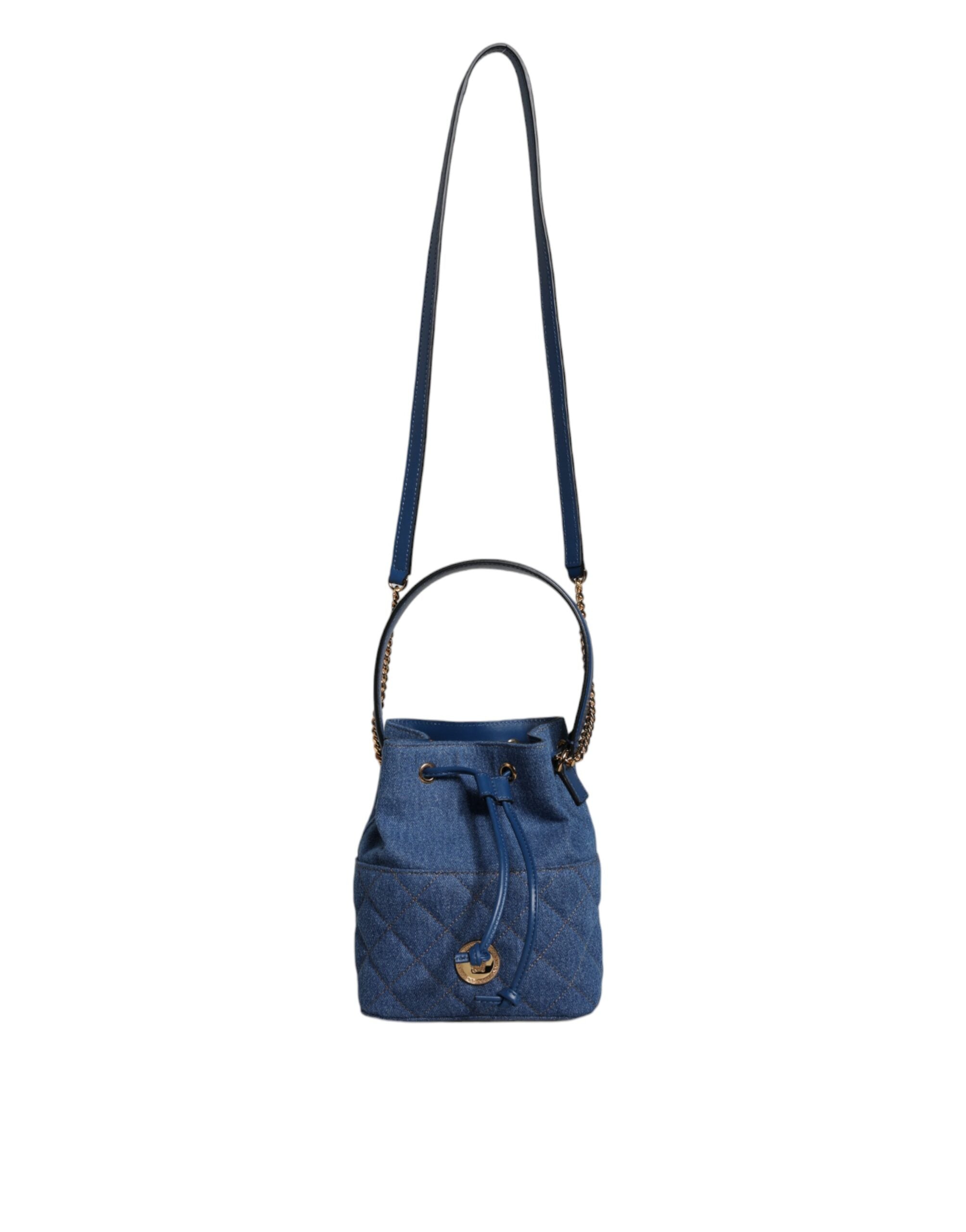 Versace Blue Quilted Denim Leather Crossbody Shoulder Bag - Luksuslaukut ja asusteet Versace - Tutustu YVES JAVANNI® 