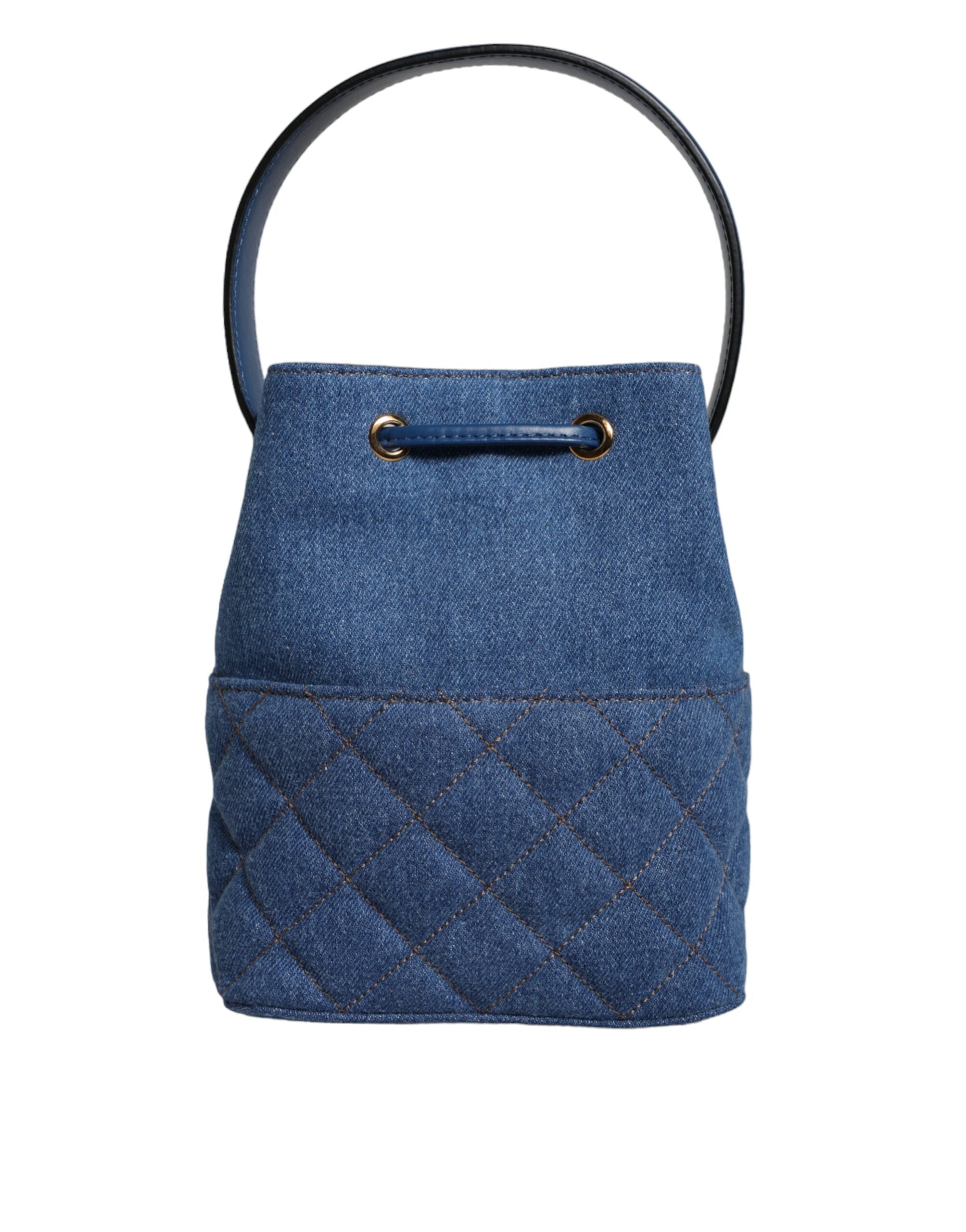 Versace Blue Quilted Denim Leather Crossbody Shoulder Bag - Luksuslaukut ja asusteet Versace - Tutustu YVES JAVANNI® 